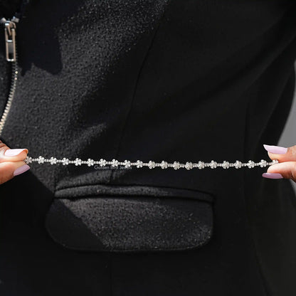 Full view of moissanite bracelet in unique shape