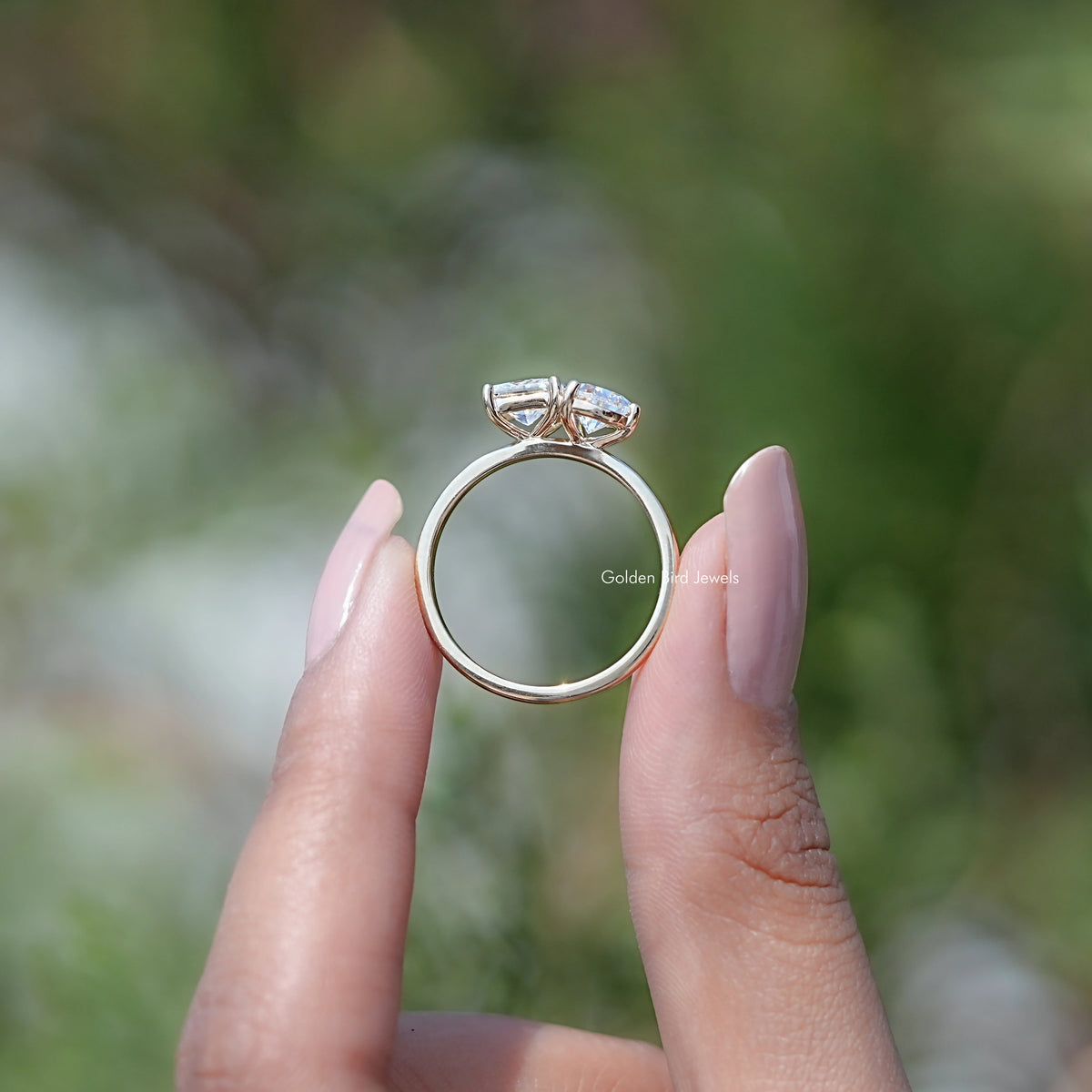 Princess Pear Pear and Princess Cut Toi Et Moi Ring – goldenbirdjewels