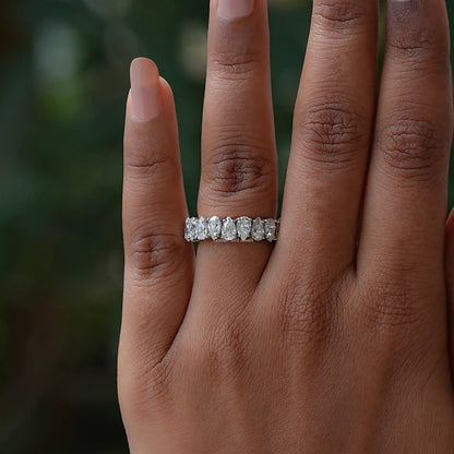 Pear Cut Full Eternity Moissanite Band For Women