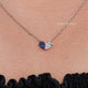 Front View of Pear Cut Gemstone Toi Moi Engagement Pendant