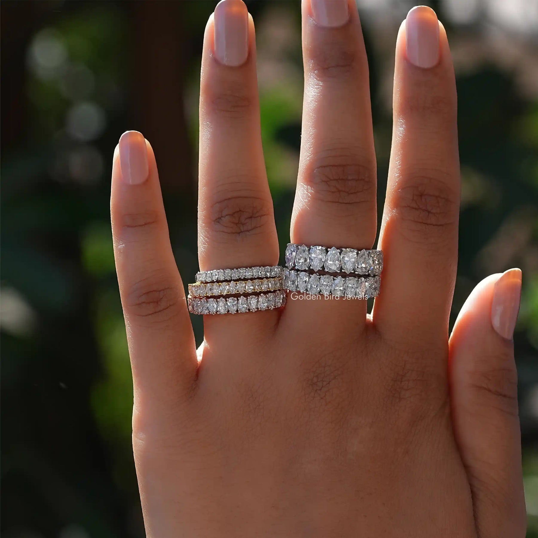 [Pear Cut Eternity Band]-[Golden Bird Jewels]