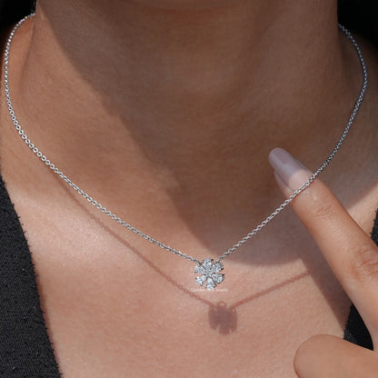 View Pear Cut Diamond Flower Pendant of Women's