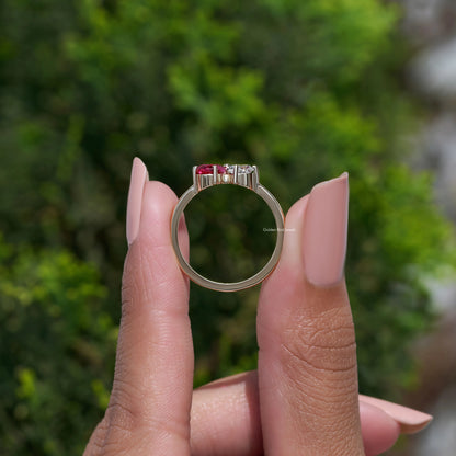Toi Et Moi Pear Cut Gemstone Engagement Ring