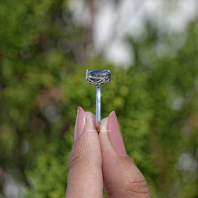 Side View Of Pear and Radiant Moissanite Ring