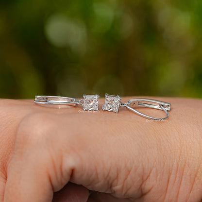 Back View Of Diamond Drop Earrings
