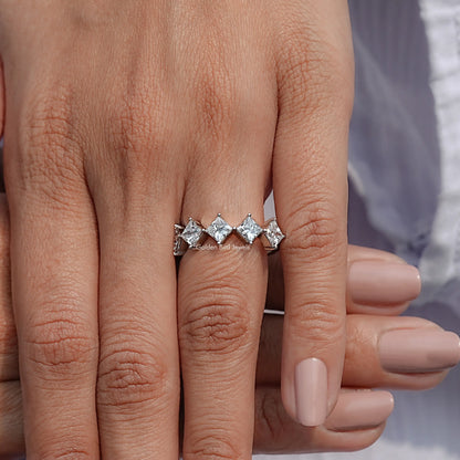 Detailed View Of Princess Five Stone Ring
