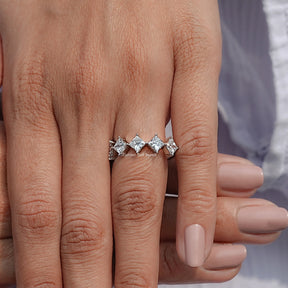 Detailed View Of Princess Five Stone Ring
