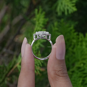 Princess Cut Lab Diamond Halo Engagement Ring