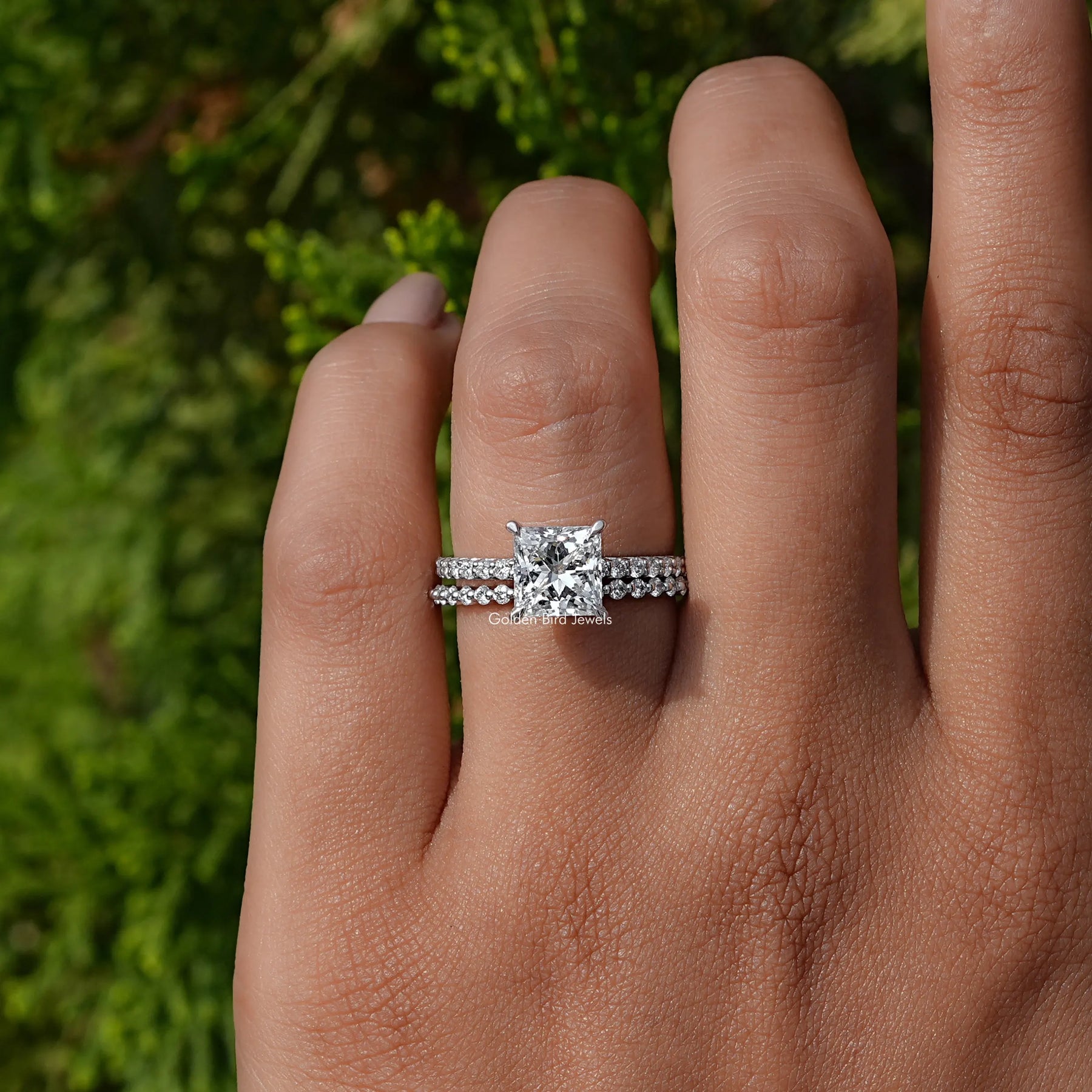 Detailed View A Princess Cut Lab Grown Diamond Ring