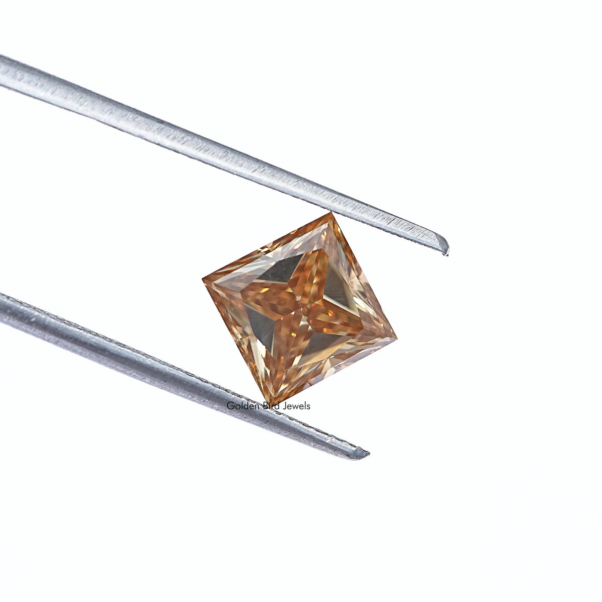 [Orange Princess Cut Loose Moissanite]-[Golden Bird Jewels]