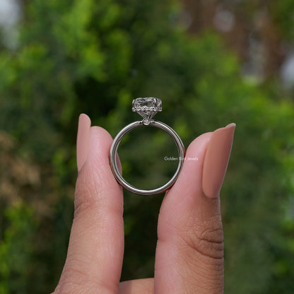 Hidden Halo Radiant Cut Lab Diamond Ring