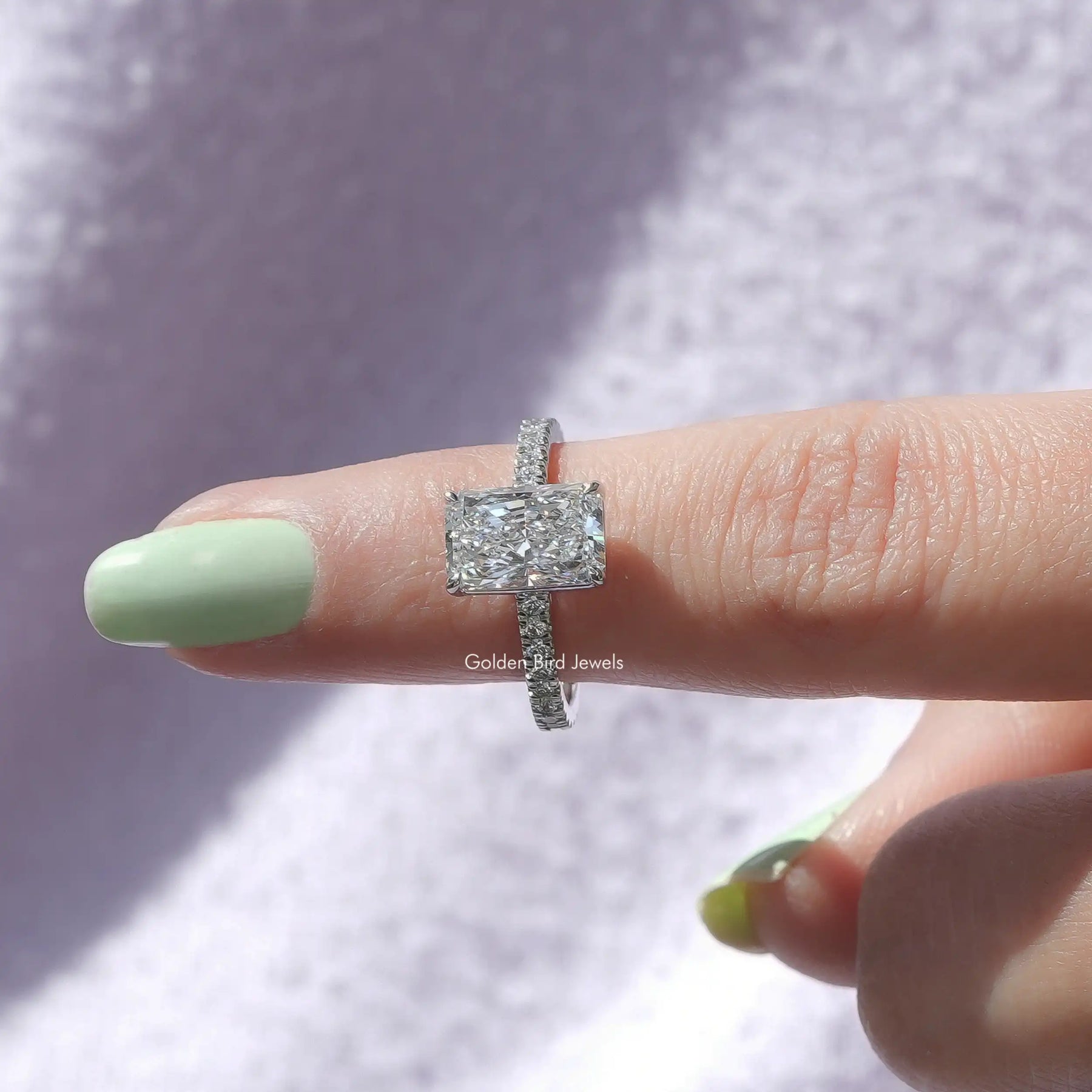 [LGD Radiant Cut Solitaire Ring]-[Golden Bird Jewels]