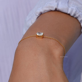 Radiant Solitaire Lab Diamond Chain Bracelet