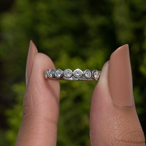 Round Bezel Set Lab Diamond Wedding Band