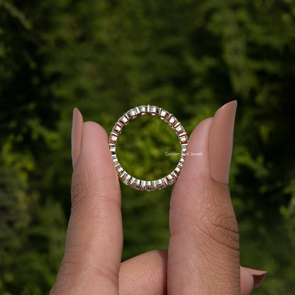 Round Cut Lab Diamond  Eternity Wedding Band