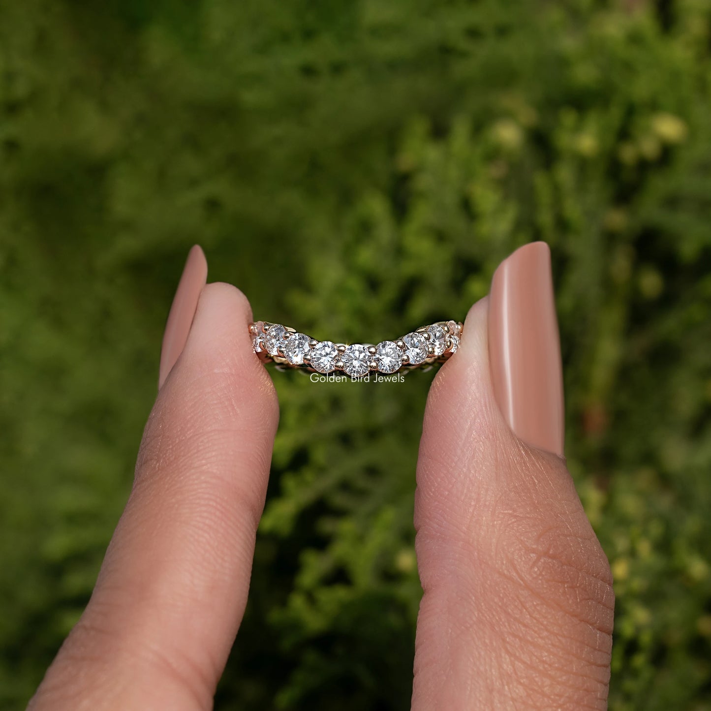 Round Cut Lab Diamond  Eternity Wedding Band
