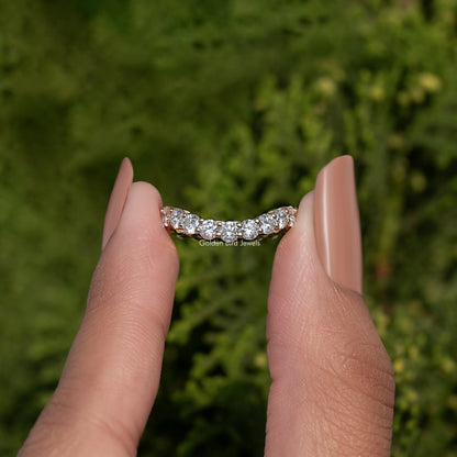 Round Cut Lab Diamond  Eternity Wedding Band