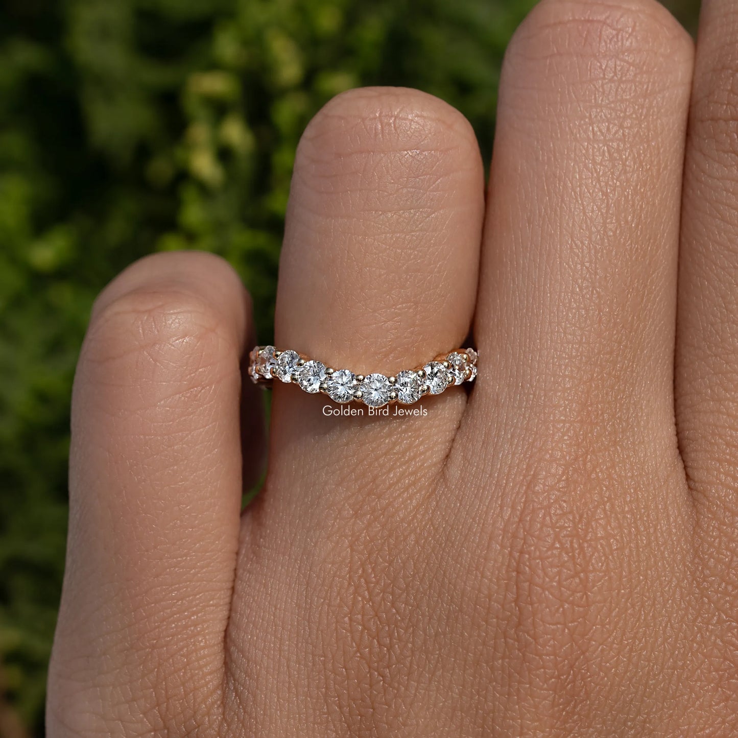 Round Cut Lab Diamond  Eternity Wedding Band