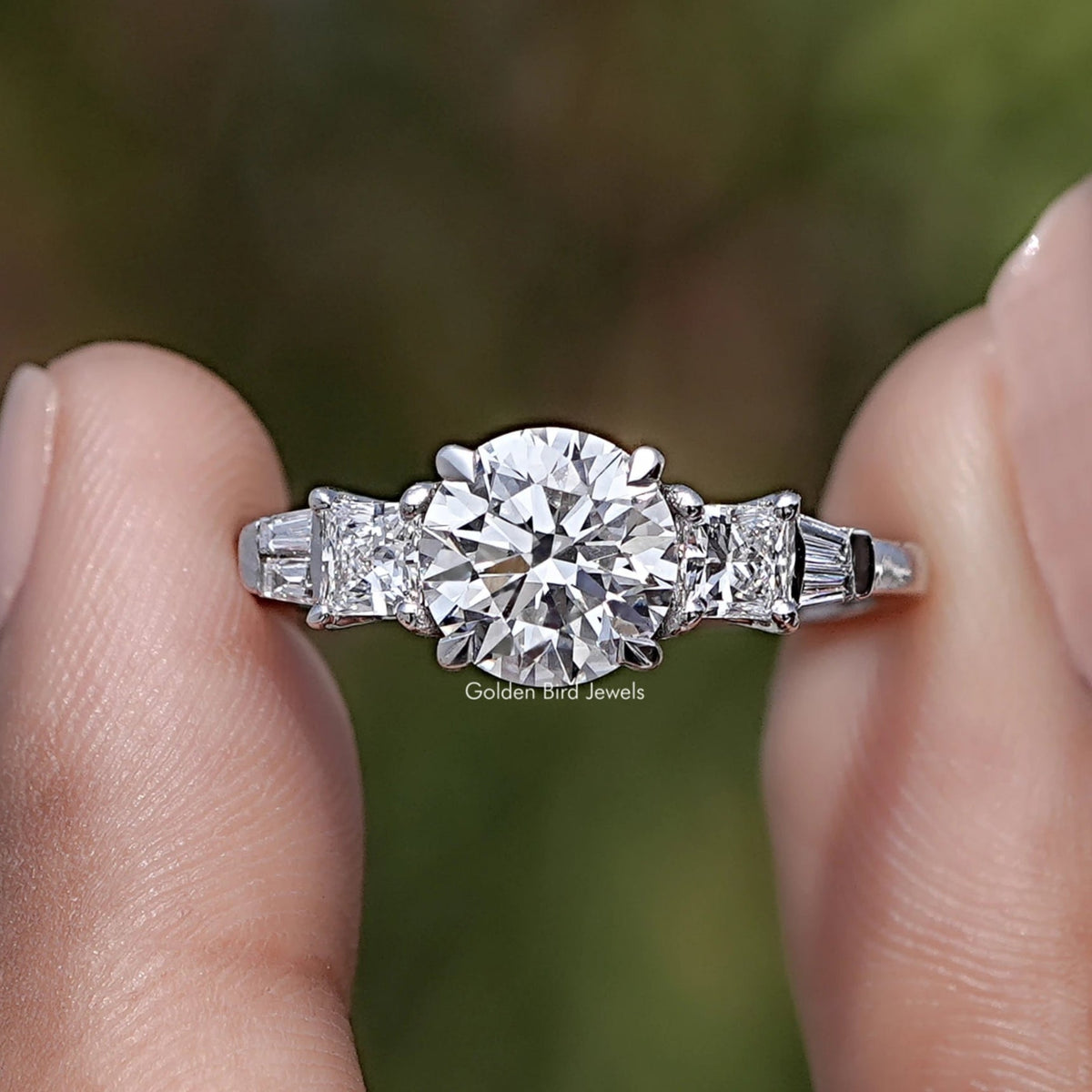 Rounded Princess Round And Princess Cut Five Stone Ring – goldenbirdjewels