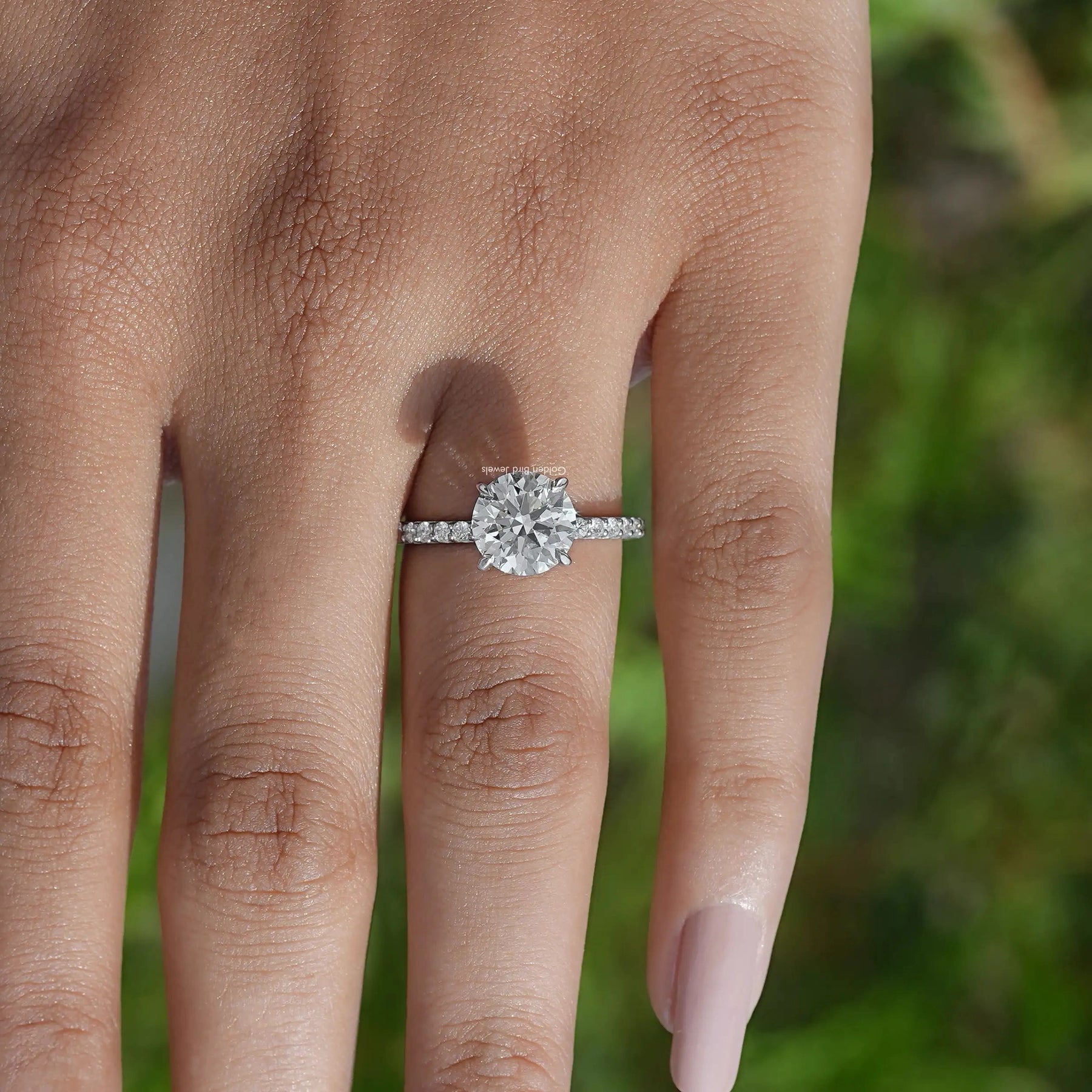 [Lab Grown Round Cut Diamond Ring]-[Golden Bird Jewels]