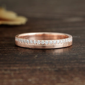 Round Cut Lab Diamond Half Eternity Band