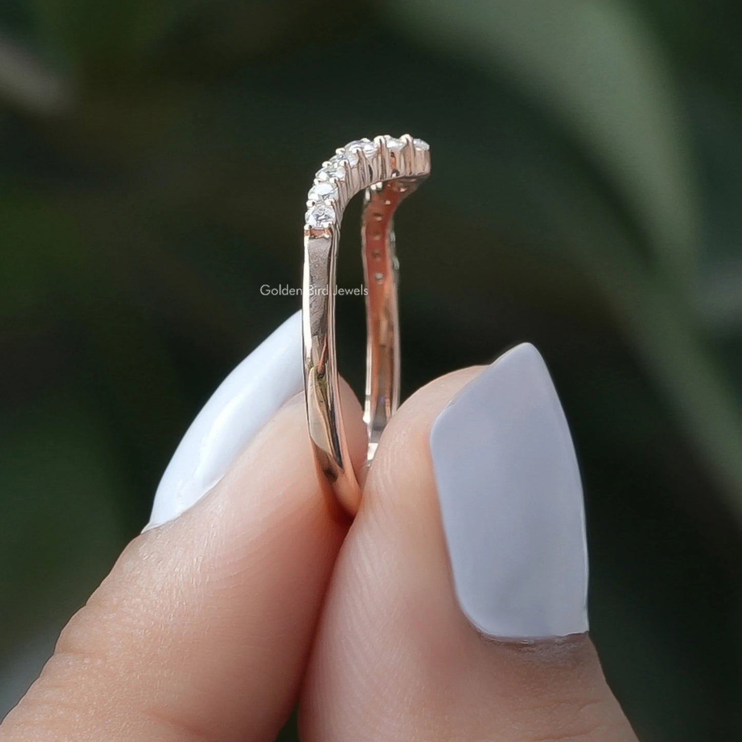 Round Cut Lab Diamond Chevron Eternity Band