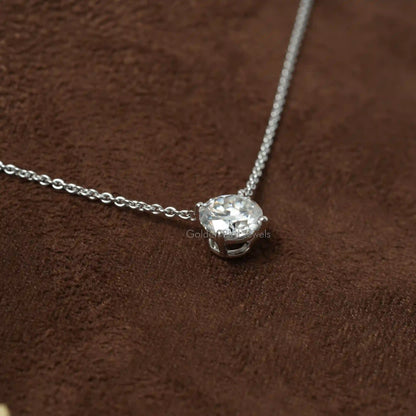Customized Round Cut Moissanite Solitaire Pendant