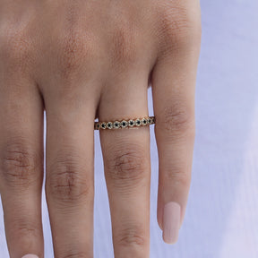 In finger front view half eternity band