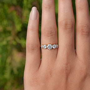 Five Stone Round Lab Diamond Accent Ring