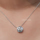 Front View of Round Lab Diamond Floral Solitaire Pendant
