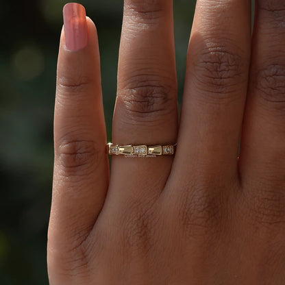 In finger view of Round Cut Lab Diamond Halo Ring
