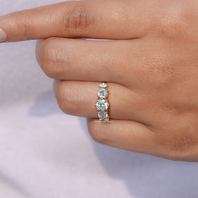 View of Round Cut Lab Diamond Ring In Finger