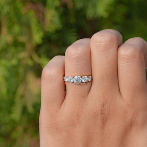 View of Round Cut Lab Diamond Ring In Finger