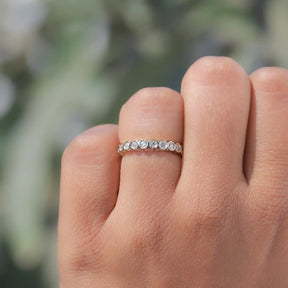 Bezel Set Round Moissanite Full Eternity Band