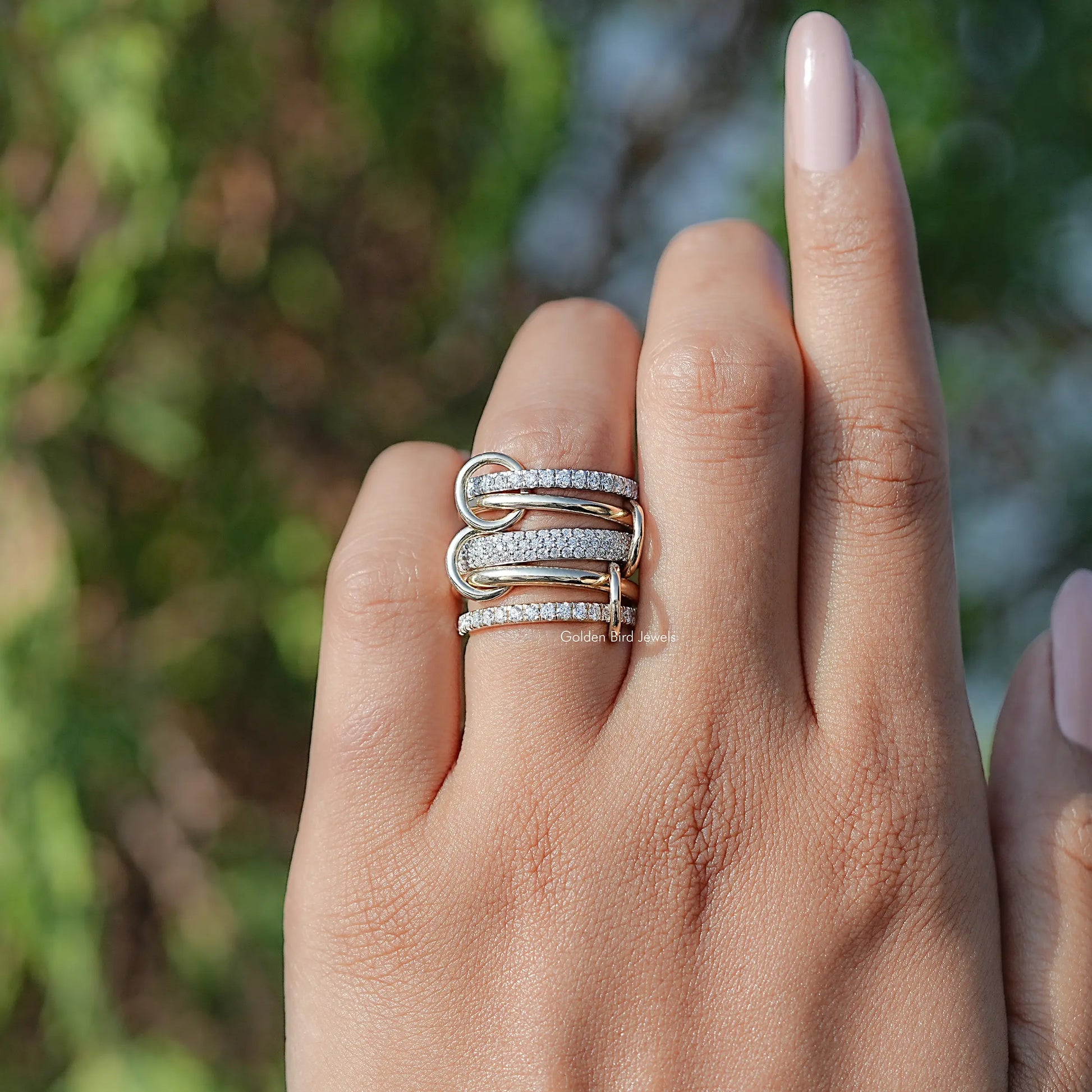Side View of Round Cut Moissanite Solitaire Ring