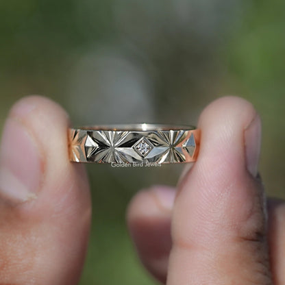 Round Shaped Lab Diamond Men's Band