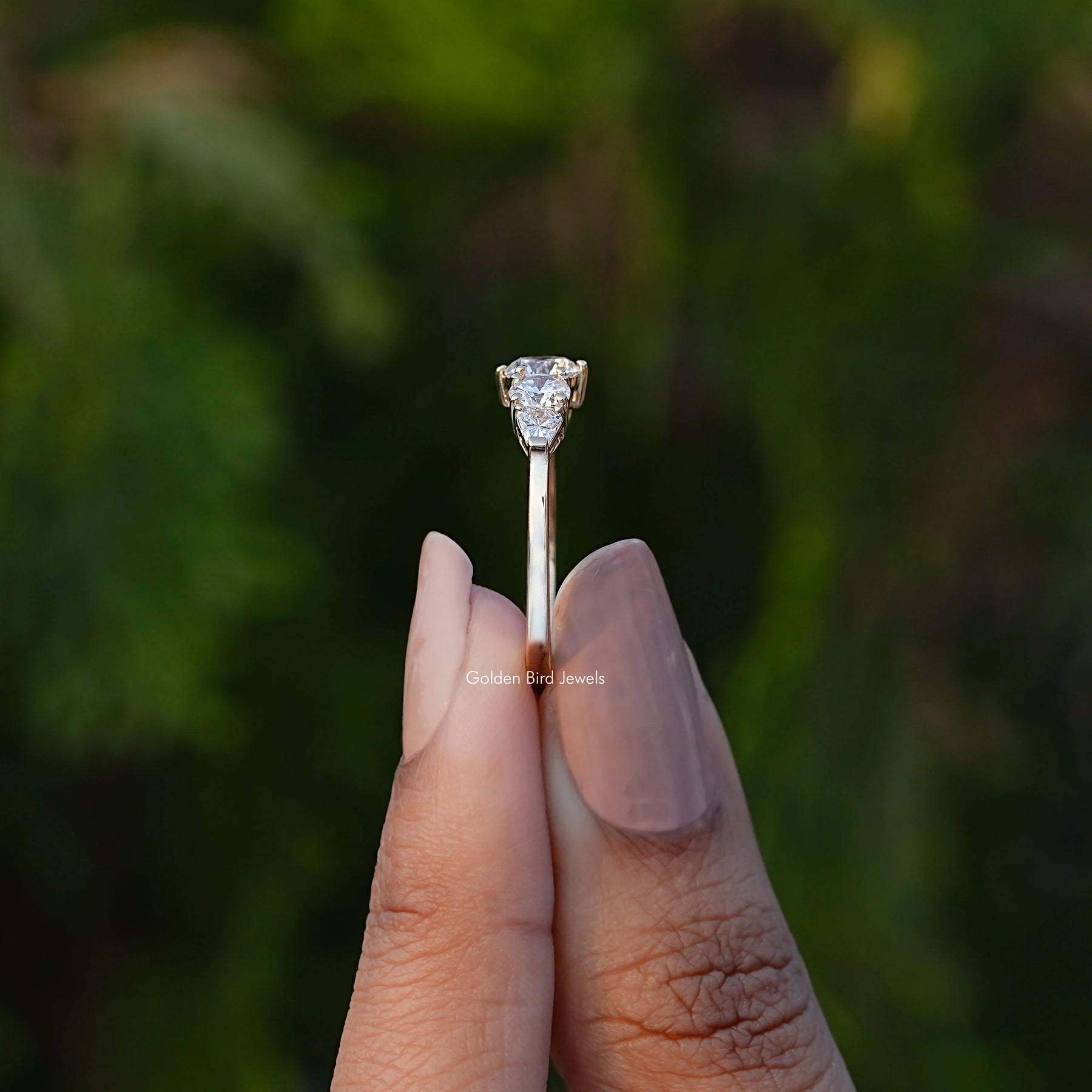 Shield And Round Lab Diamond Five Stone Ring