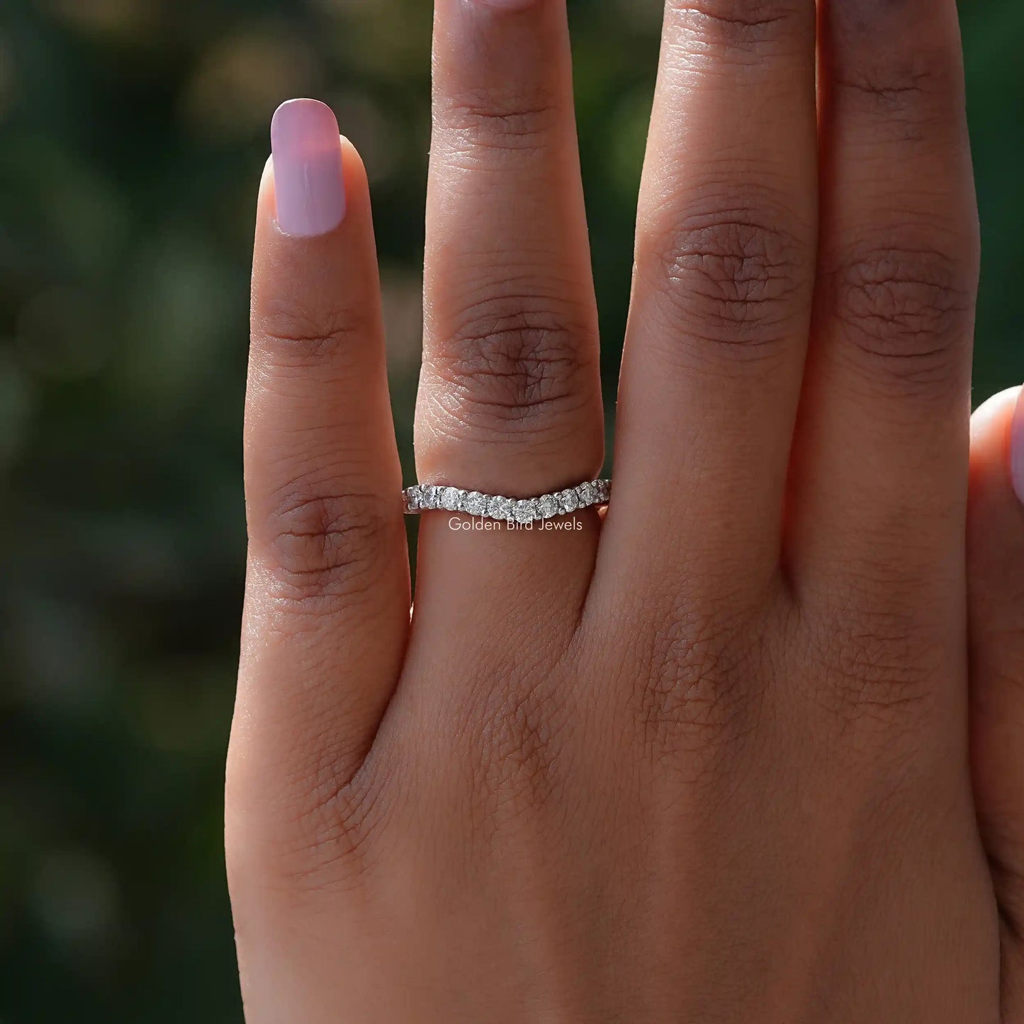 Round Lab Diamond Chevron Stacking Band