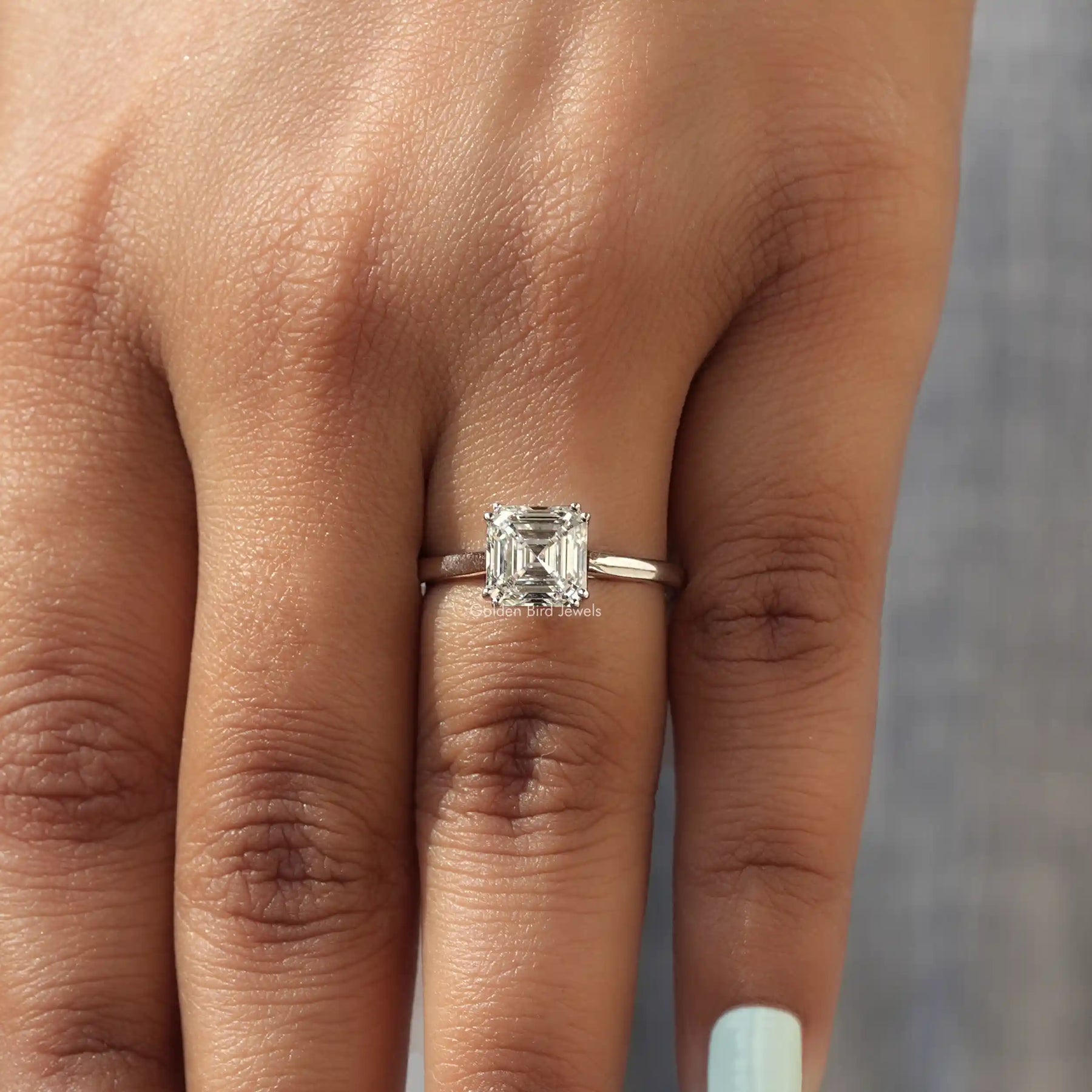 [LGD Emerald Cut Solitaire Ring]-[Golden Bird Jewels]