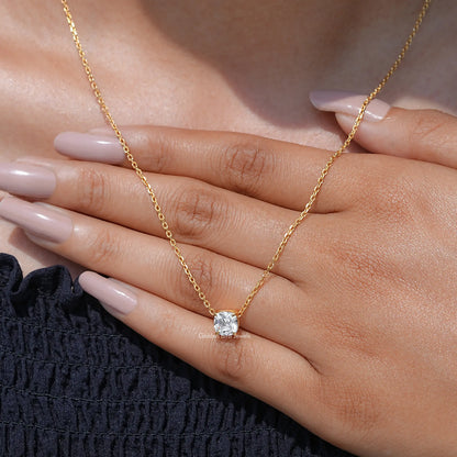 [Prong Setting Old Mine Cushion Cut Pendant]-[Golden Bird Jewels]