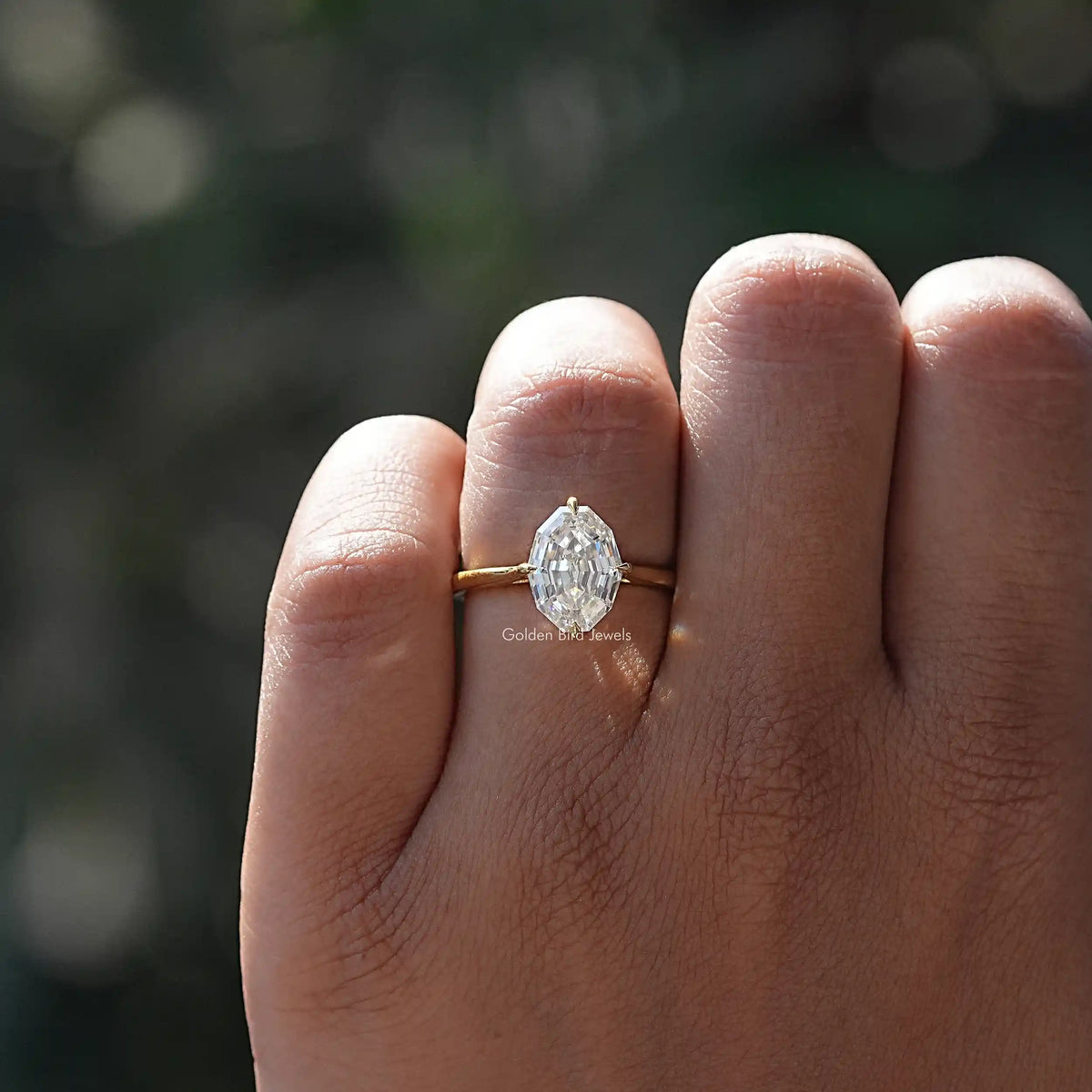 Step Cut Riing Step Oval Cut Moissanite Engagement Ring Set – goldenbirdjewels
