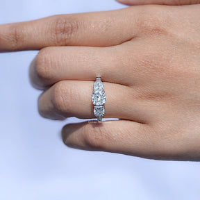 Square Cushion Lab Diamond Five Stone Ring