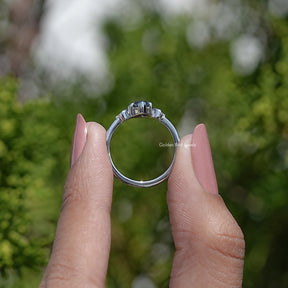 Back View Of Emerald Shaped Moissanite Engagement Ring