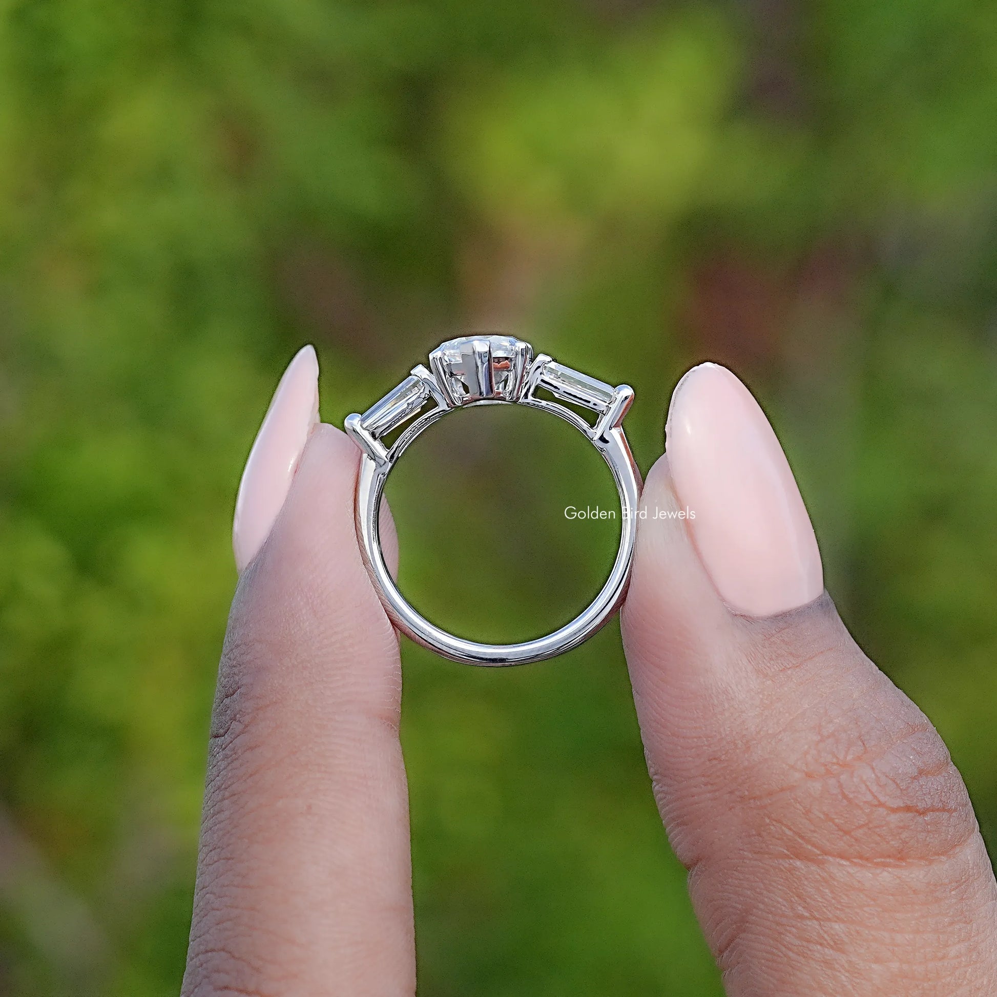 Back View Of Marquise Shaped Moissanite Ring
