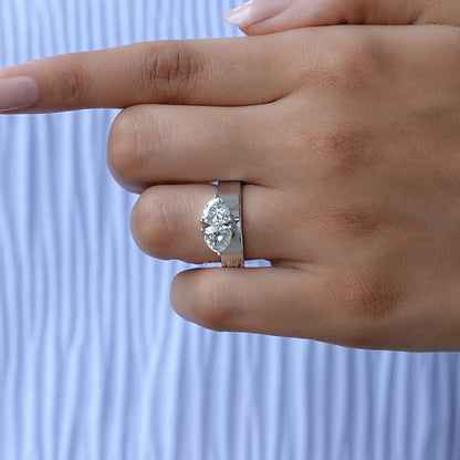 Trillion Cut Two Stone Moissanite Engagement Ring