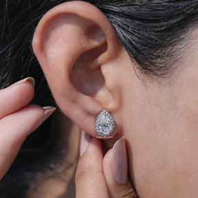 Lab Diamond Pear Cut Halo Earrings