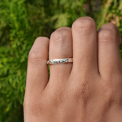 View of Round Cut Flush Set Eternity Band In Finger 