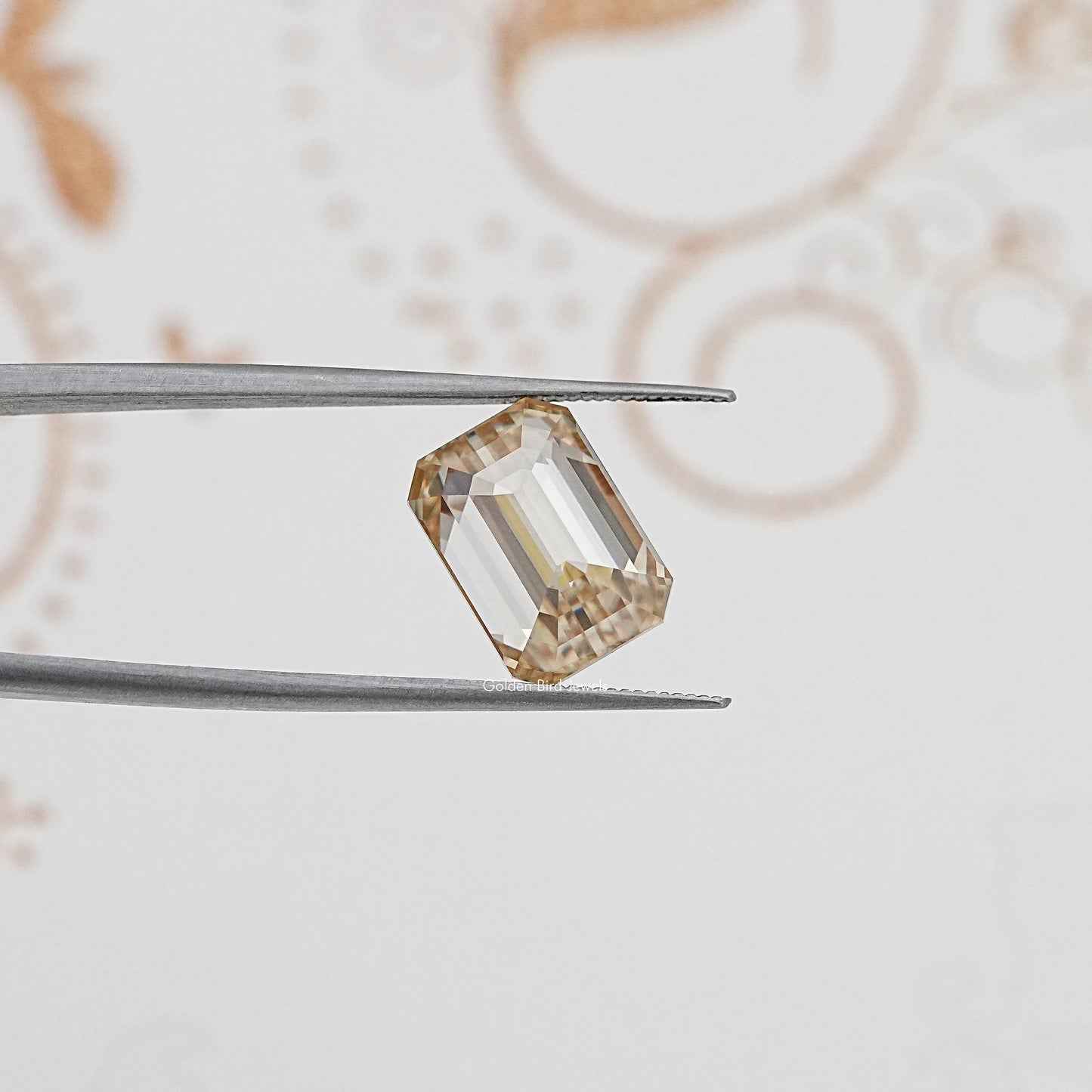 Detailed View Of Old Mine Emerald Cut Loose Moissanite Stone