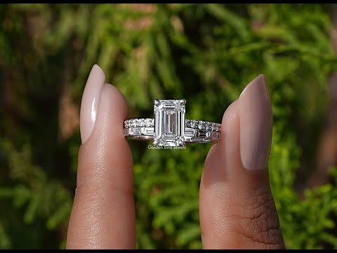 YouTube Video Of Lab Diamond Emerald Cut Bridal Ring