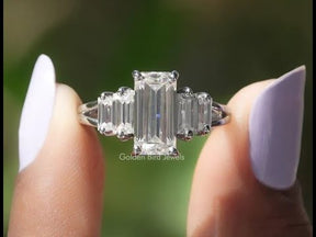 YouTube Video Of Emerald Cut Moissanite Engagement Ring